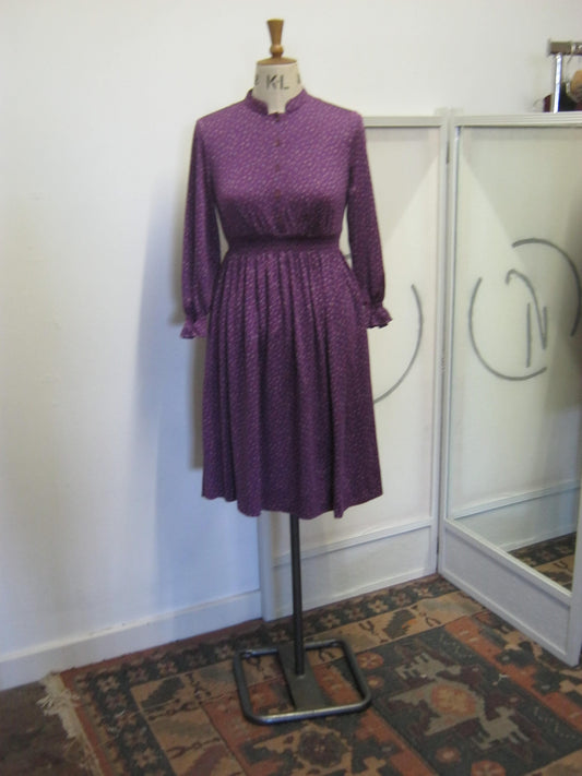 Purple floral print dress