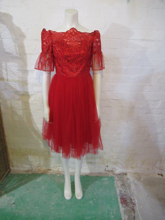 Gorgeous red sequinned tutu dress